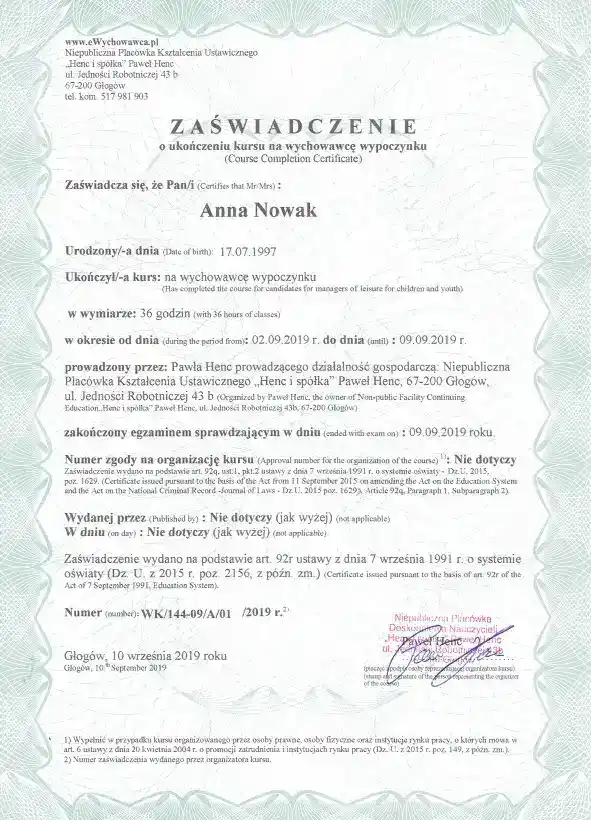 Zaświadczenie